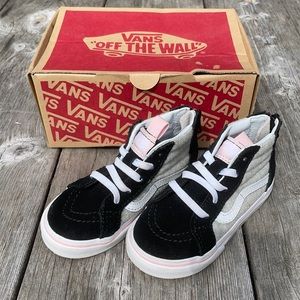 Size 7 black gray and pink toddler Vans